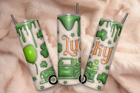 3D Inflated Puff St Patrick’s Day Tumbler Wrap 3D Paper Rupkotha 