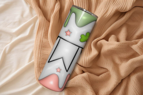 3D Inflated Puff St Patrick’s Day Tumbler Wrap 3D Paper Rupkotha 