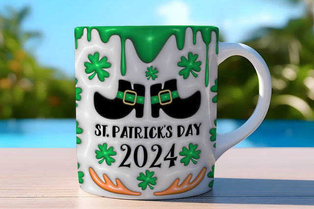 3D Inflated Puff St Patrick’s Day Tumbler Wrap 3D Paper Rupkotha 