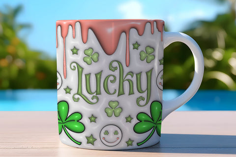 3D Inflated Puff St Patrick’s Day Tumbler Wrap 3D Paper Rupkotha 