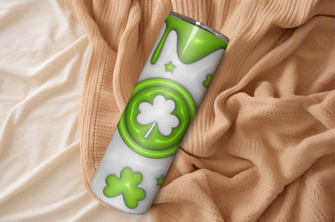 3D Inflated Puff St Patrick’s Day Tumbler Wrap 3D Paper Rupkotha 