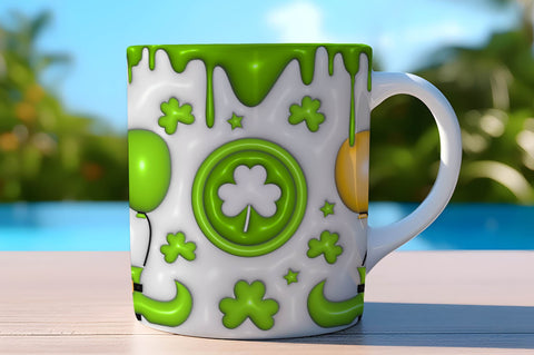 3D Inflated Puff St Patrick’s Day Tumbler Wrap 3D Paper Rupkotha 