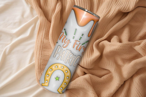 3D Inflated Puff St Patrick’s Day Tumbler Wrap 3D Paper Rupkotha 