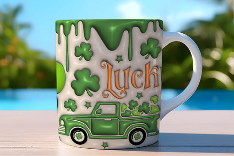 3D Inflated Puff St Patrick’s Day Tumbler Wrap 3D Paper Rupkotha 
