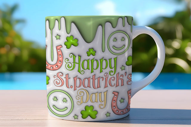 3D Inflated Puff St Patrick’s Day Tumbler Wrap 3D Paper Rupkotha 