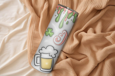 3D Inflated Puff St Patrick’s Day Tumbler Wrap 3D Paper Rupkotha 