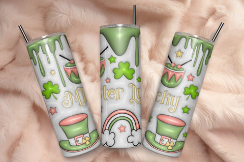 3D Inflated Puff St Patrick’s Day Tumbler Wrap 3D Paper Rupkotha 
