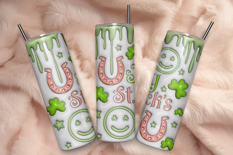 3D Inflated Puff St Patrick’s Day Tumbler Wrap 3D Paper Rupkotha 