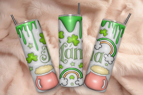 3D Inflated Puff St Patrick’s Day Tumbler Wrap 3D Paper Rupkotha 
