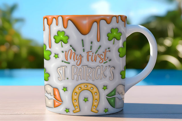 3D Inflated Puff St Patrick’s Day Tumbler Wrap 3D Paper Rupkotha 