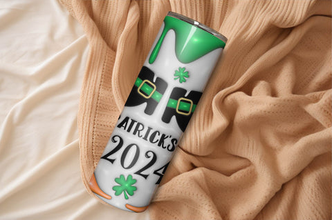 3D Inflated Puff St Patrick’s Day Tumbler Wrap 3D Paper Rupkotha 