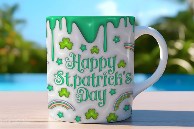 3D Inflated Puff St Patrick’s Day Tumbler Wrap 3D Paper Rupkotha 