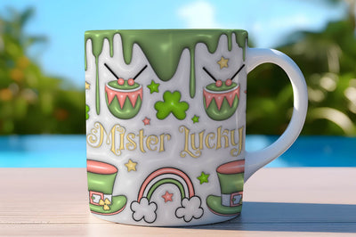3D Inflated Puff St Patrick’s Day Tumbler Wrap 3D Paper Rupkotha 