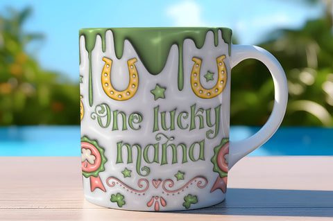 3D Inflated Puff St Patrick’s Day Tumbler Wrap 3D Paper Rupkotha 