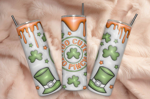 3D Inflated Puff St Patrick’s Day Tumbler Wrap 3D Paper Rupkotha 
