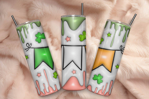 3D Inflated Puff St Patrick’s Day Tumbler Wrap 3D Paper Rupkotha 