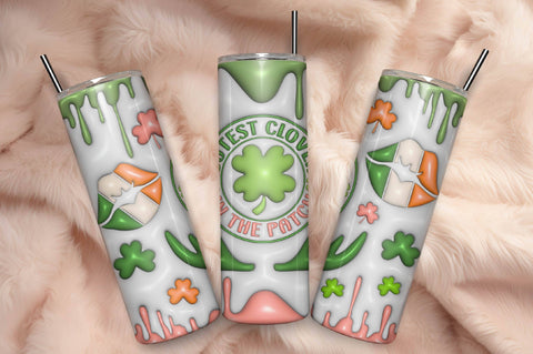 3D Inflated Puff St Patrick’s Day Tumbler Wrap 3D Paper Rupkotha 