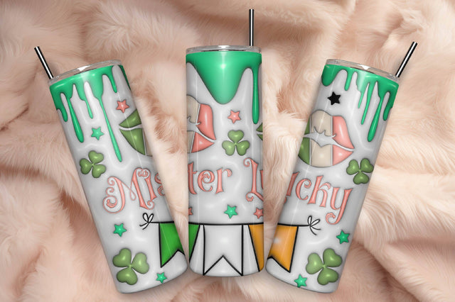 3D Inflated Puff St Patrick’s Day Tumbler Wrap 3D Paper Rupkotha 