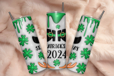 3D Inflated Puff St Patrick’s Day Tumbler Wrap 3D Paper Rupkotha 