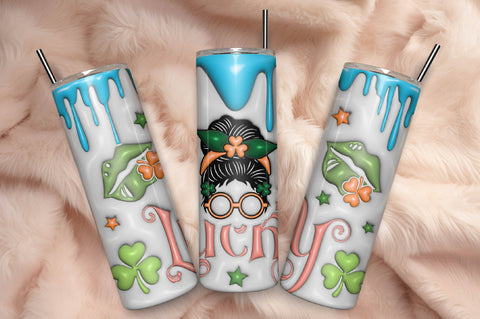 3D Inflated Puff St Patrick’s Day Tumbler Wrap 3D Paper Rupkotha 