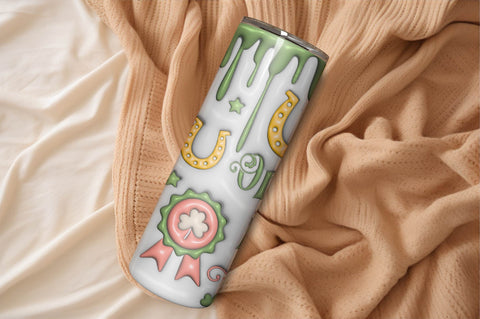 3D Inflated Puff St Patrick’s Day Tumbler Wrap 3D Paper Rupkotha 