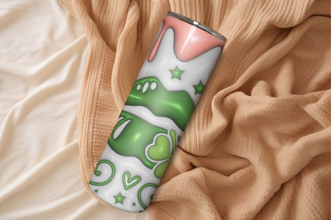 3D Inflated Puff St Patrick’s Day Tumbler Wrap 3D Paper Rupkotha 