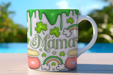 3D Inflated Puff St Patrick’s Day Tumbler Wrap 3D Paper Rupkotha 