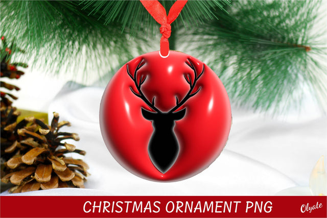 3D Inflated Puff Sublimation. Deer Christmas Ornament PNG Sublimation Olga Terlyanskaya 