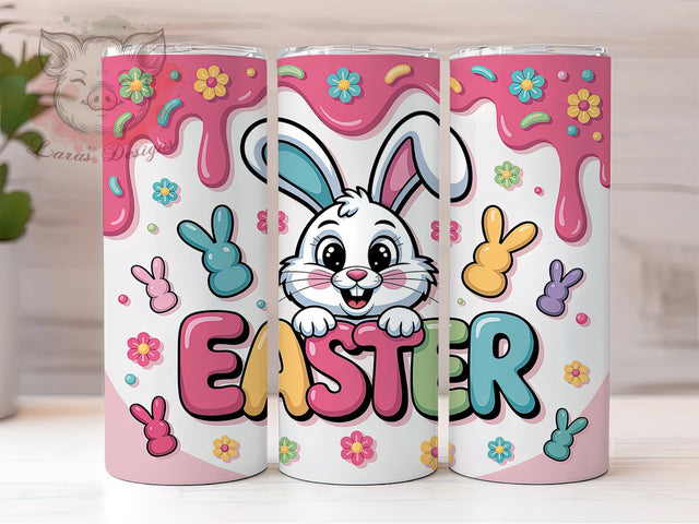 3D Inflated Rabbit Egg Tumbler, Inflated Bunny Tumbler, Easter Egg Wrap, Stylish 20oz Wrap, Sublimation Design, Trendy Gift Idea, Inspirational Easter Tumbler Sublimation Lara' s Designs 