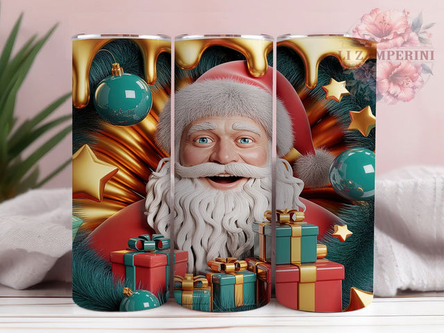 3D Inflated Santa Christmas Tumbler, Cute Inflated Santa Wrap, Christmas Santa Sublimation, Festive Holiday Cup, 20Oz Skinny Tumbler Wrap, Jolly Santa Mug, Merry Christmas Design Sublimation Li Zamperini 