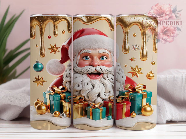 3D Inflated Santa Christmas Tumbler, Cute Inflated Santa Wrap, Christmas Santa Sublimation, Festive Holiday Cup, 20Oz Skinny Tumbler Wrap, Jolly Santa Mug, Merry Christmas Design Sublimation Li Zamperini 