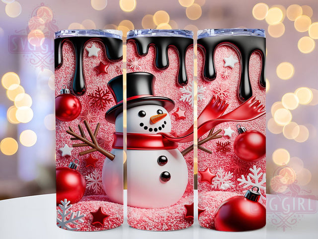3D Inflated Snowman Christmas Tumbler, Christmas Snowman Sublimation Design, Festive Holiday Cup Art, 20oz Xmas Tumbler, Whimsical Snowman Mug, Stylish Christmas Cup, Cozy Winter Wrap Sublimation SvggirlplusArt 