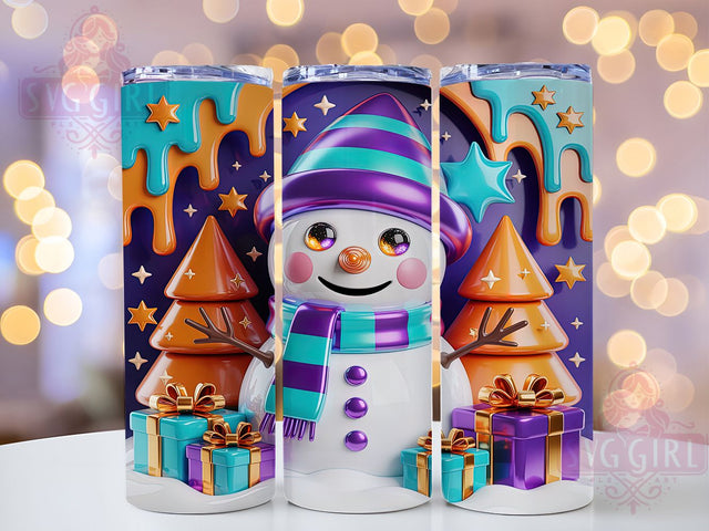 3D Inflated Snowman Christmas Tumbler, Christmas Snowman Wrap, Holiday Snowman Sublimation, 20oz Inflated Tumbler, Festive Snowman Art, Cute Christmas Mug, Winter Wonderland Cup Sublimation SvggirlplusArt 