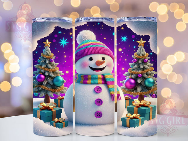 3D Inflated Snowman Christmas Tumbler, Christmas Snowman Wrap, Holiday Snowman Sublimation, 20oz Inflated Tumbler, Festive Snowman Art, Cute Christmas Mug, Winter Wonderland Cup Sublimation SvggirlplusArt 