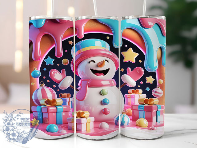 3D Inflated Snowman Christmas Tumbler, Christmas Snowman Wrap, Puffy Holiday Sublimation Design, 20oz Snowman Tumbler, Whimsical Inflated Art, Festive Snowman Mug, Cute Christmas Cup Sublimation ToriDesigns 