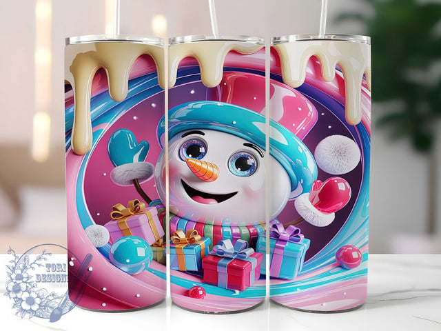 3D Inflated Snowman Christmas Tumbler, Christmas Snowman Wrap, Puffy Holiday Sublimation Design, 20oz Snowman Tumbler, Whimsical Inflated Art, Festive Snowman Mug, Cute Christmas Cup Sublimation ToriDesigns 