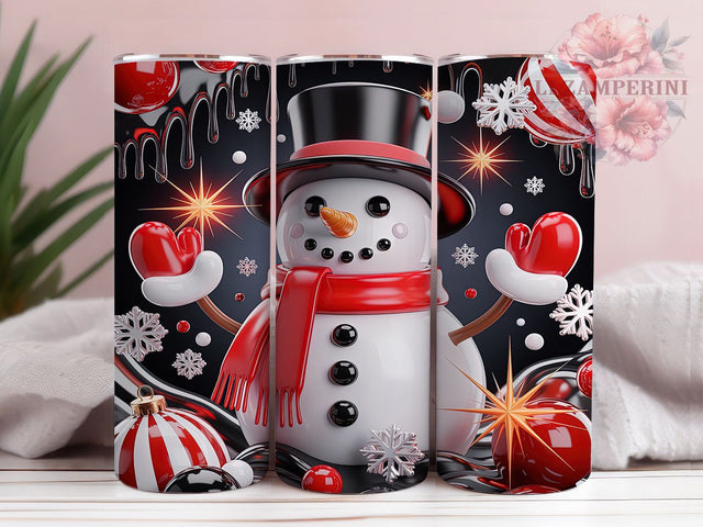 3D Inflated Snowman Christmas Tumbler, Inflated Snowman Wrap, Christmas Snowman Sublimation, Festive Holiday Cup, 20Oz Skinny Tumbler Wrap, Cute Winter Mug, Jolly Snowman Design Sublimation Li Zamperini 