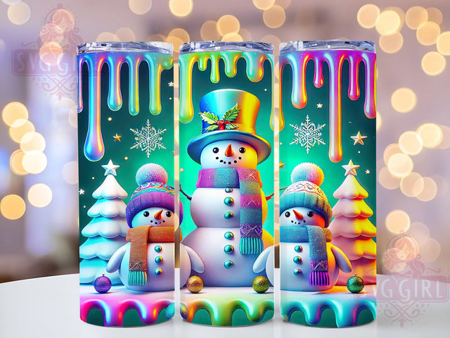 3D Inflated Snowman Christmas Tumbler Wrap, Inflated Snowman Design, Cute Christmas Tumbler, 20oz Tumbler Wrap, Sublimation Mug, Holiday Drinkware, Festive Snowman Decor Sublimation SvggirlplusArt 