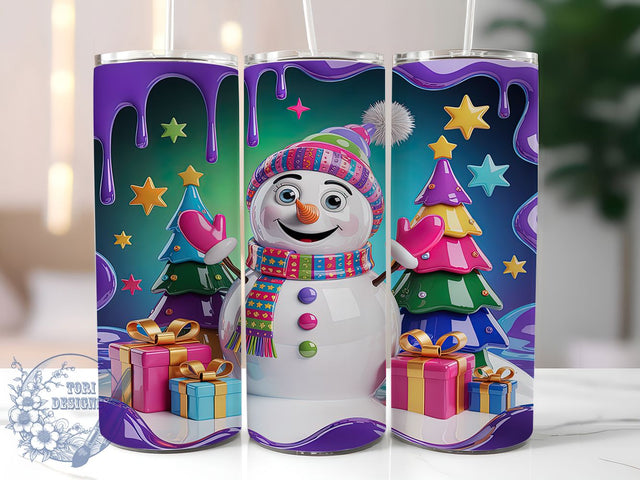 3D Inflated Snowman Tumbler, 3D Christmas, Holiday Wrap, Festive Tumbler, 20oz Tumbler, Winter Sublimation, Xmas Gift Sublimation ToriDesigns 