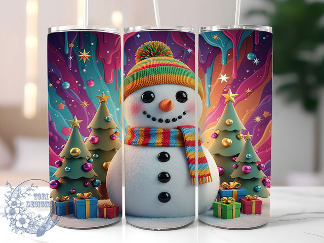 3D Inflated Snowman Tumbler, 3D Christmas, Holiday Wrap, Festive Tumbler, 20oz Tumbler, Winter Sublimation, Xmas Gift Sublimation ToriDesigns 