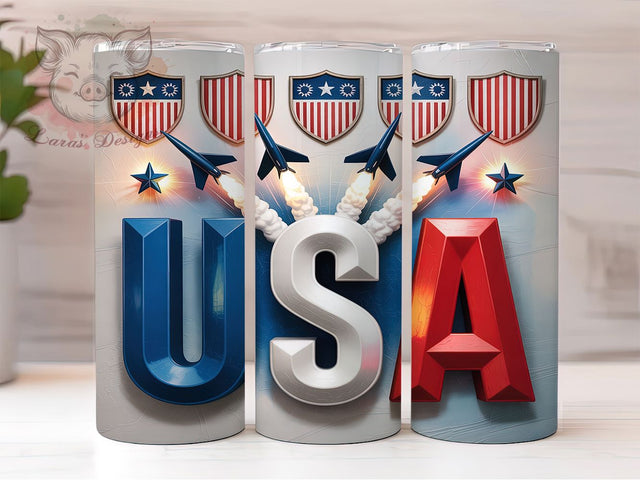 3D Inflated USA Flag 4th of July Tumbler Wrap, Independence Day PNG, 4th Of July Tumbler, Patriotic Cup Design, 3D Inflated Wrap, American Flag Design, 20oz Sublimation Tumbler Sublimation Lara' s Designs 