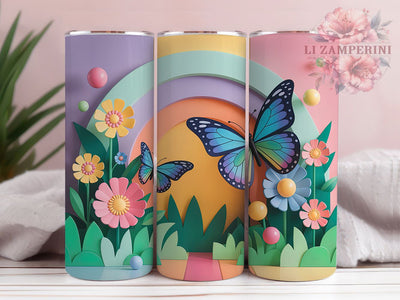 3D Instant Elegant Butterfly 20oz Tumbler, Instant Butterfly Cup Wrap, Elegant Butterfly Design, Sublimation Tumbler Wrap, 20Oz Tumbler Design, Artistic Butterfly Cup, Stylish Instant Butterfly Wrap Sublimation Li Zamperini 