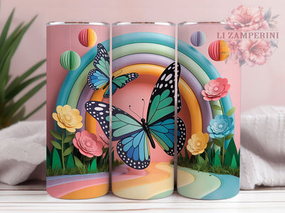 3D Instant Elegant Butterfly 20oz Tumbler, Instant Butterfly Cup Wrap, Elegant Butterfly Design, Sublimation Tumbler Wrap, 20Oz Tumbler Design, Artistic Butterfly Cup, Stylish Instant Butterfly Wrap Sublimation Li Zamperini 