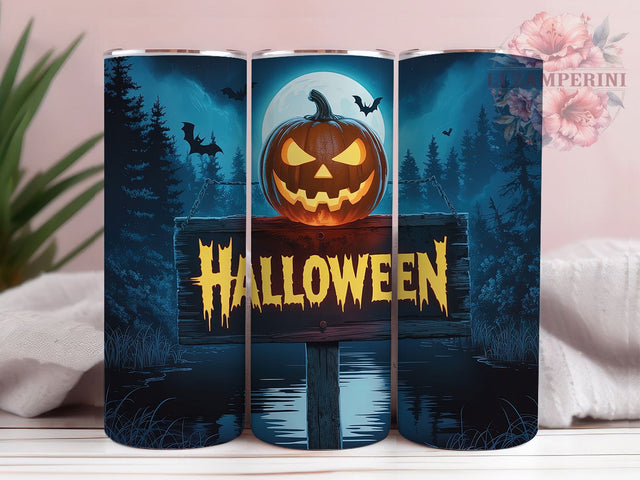 3D Jack O’Lantern Pumpkin Tumbler, Halloween Cup Wrap, Spooky Fall Sublimation, 20oz Tumbler PNG, Jack O Lantern Design, Creepy Pumpkin Mug, Autumn Drinkware Sublimation Li Zamperini 