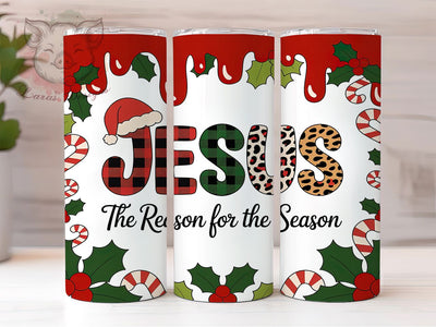 3D Jesus Is The Reason Tumbler, Jesus Is The Reason, Christian Tumbler, Faith Sublimation, 20Oz Wrap Design, Religious Christmas Art, Christian Holiday Design Sublimation Lara' s Designs 