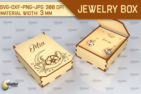 3D Jewelry Box SVG. Laser Cut Small Gift Box SVG Evgenyia Guschina 