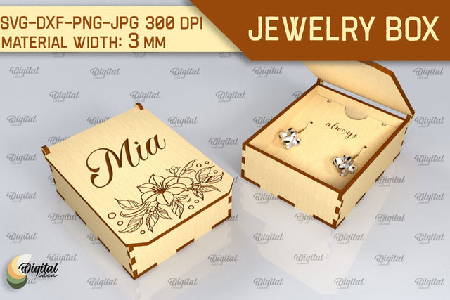 3D Jewelry Box SVG. Laser Cut Small Gift Box SVG Evgenyia Guschina 