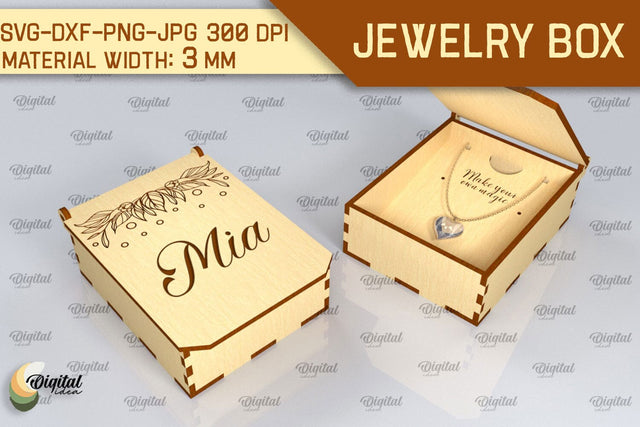 3D Jewelry Box SVG. Laser Cut Small Gift Box SVG Evgenyia Guschina 