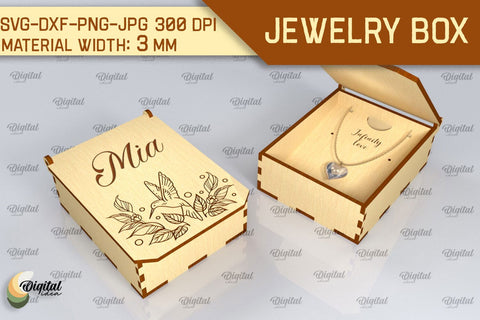 3D Jewelry Box SVG. Laser Cut Small Gift Box SVG Evgenyia Guschina 