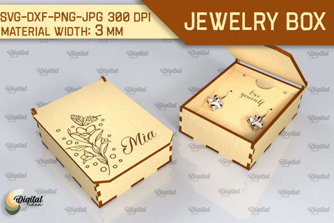 3D Jewelry Box SVG. Laser Cut Small Gift Box SVG Evgenyia Guschina 
